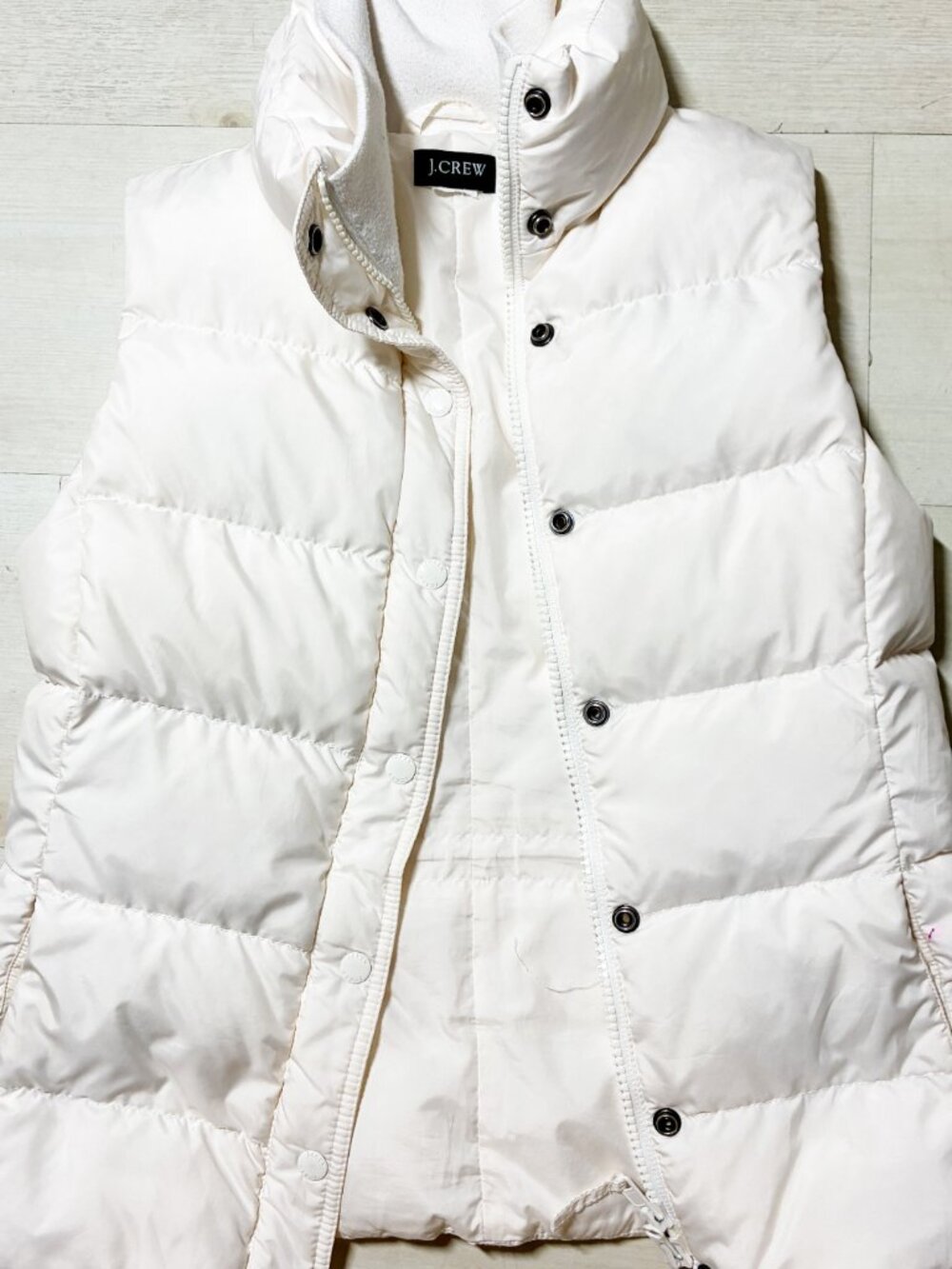 J. CREW Off-White (Vanilla) Women's Down Puffer Vest Size XS - Picture 2 of 7